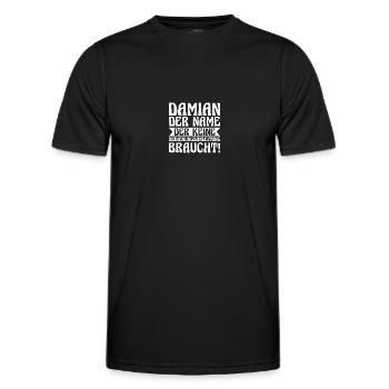 Vorname Damian - Männer Funktions-T-Shirt - Schwarz - Vorne - AI Model Male 178 dark (178cm)