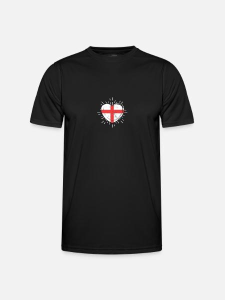 Great Britain Germany Heart England - Men's Functional T-Shirt - black