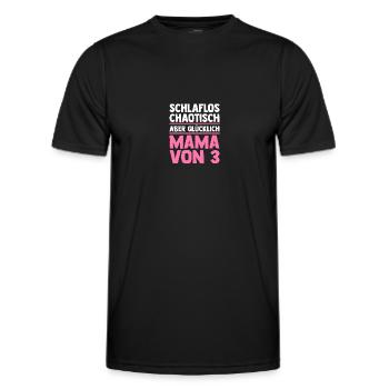 Mama Von 3 Kindern - Männer Funktions-T-Shirt - Schwarz - Vorne - AI Model Male 178 dark (178cm)