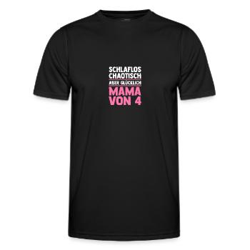 Mama Von 4 Kindern - Männer Funktions-T-Shirt - Schwarz - Vorne - AI Model Male 178 dark (178cm)