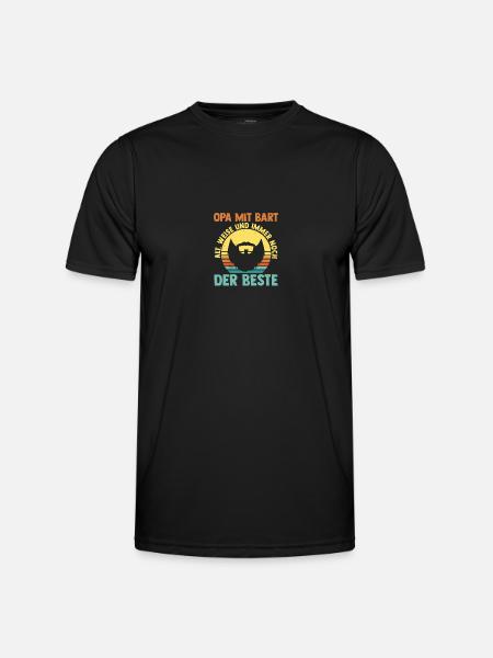 Papi avec une barbe - T-shirt sport Homme - noir