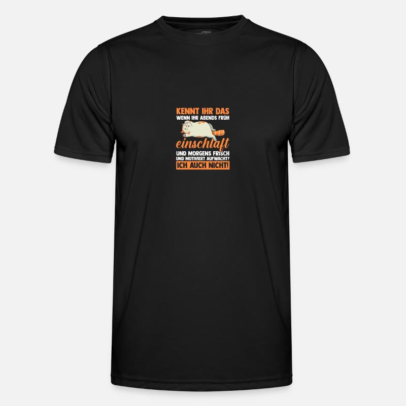 Faulenzer Langschläfer Motivation Katze - Männer Funktions-T-Shirt - Schwarz