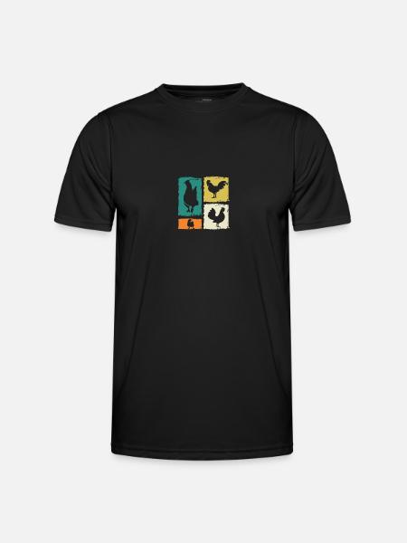 Chicken Rooster - Men's Functional T-Shirt - black