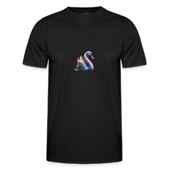 CYGNE MAJESTUEUX - T-shirt sport Homme - noir - Devant - AI Model Male 178 dark (178cm)