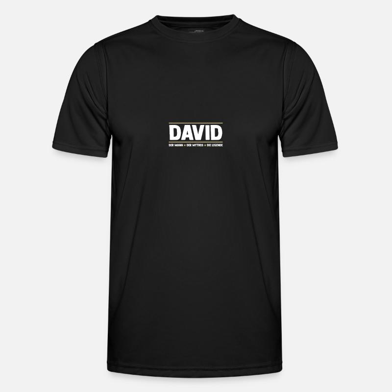David - Männer Funktions-T-Shirt - Schwarz