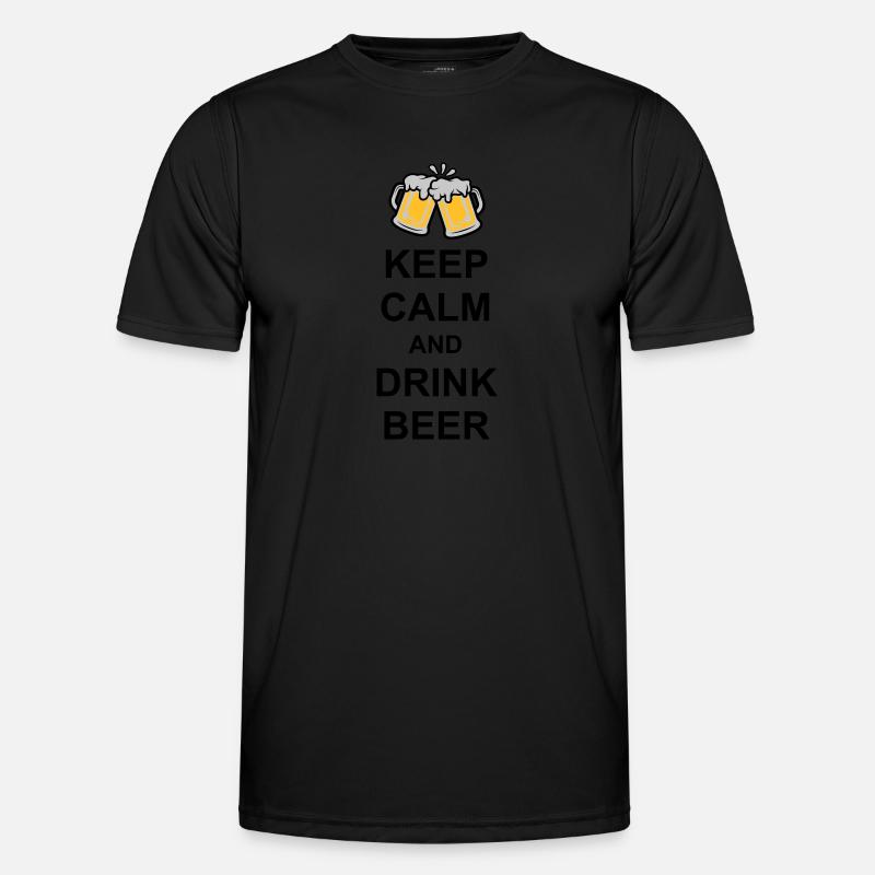 Keep Calm Drink Beer - Männer Funktions-T-Shirt - Schwarz