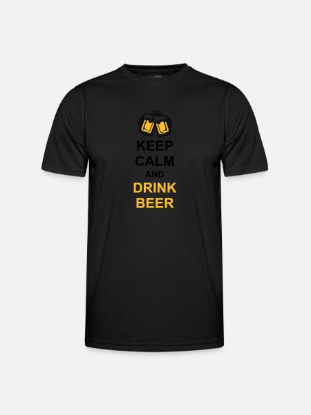 Drink Beer Keep Calm - Men's Functional T-Shirt - black