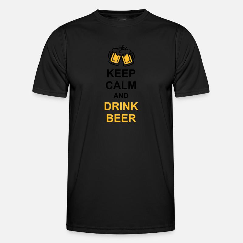 Drink Beer Keep Calm - Männer Funktions-T-Shirt - Schwarz
