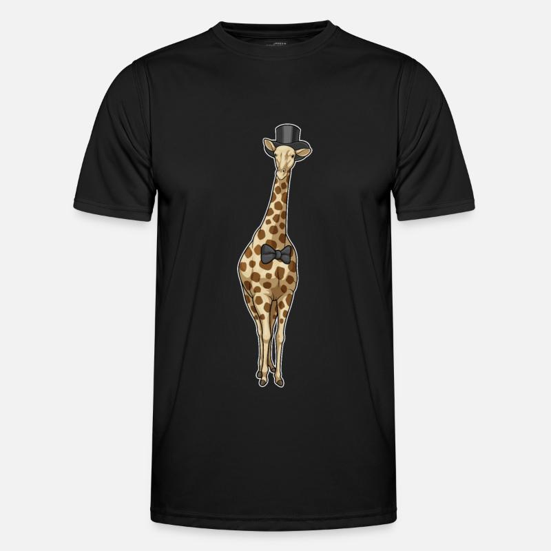 Giraffe Groom Bow Wedding - Men's Functional T-Shirt - black