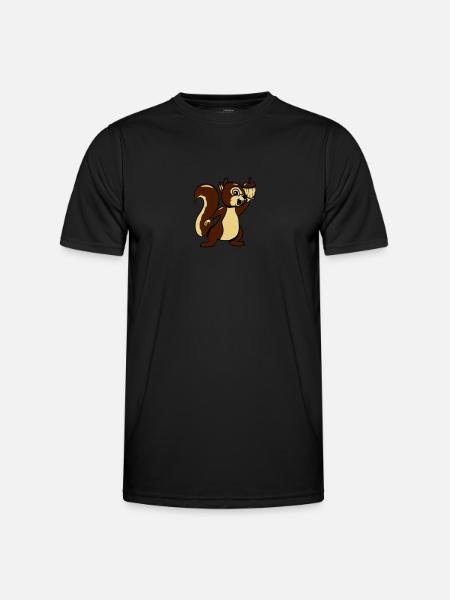 Eichhörmchen futter freude lieb - Männer Funktions-T-Shirt - Schwarz