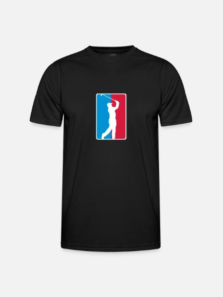 Golf Silhouette Logo - Männer Funktions-T-Shirt - Schwarz