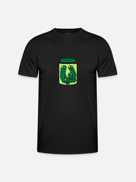 Funny Cucumber Preserving Jar - Men's Functional T-Shirt - black