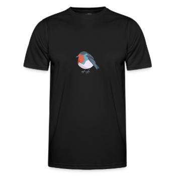Rouge-gorge - T-shirt sport Homme - noir - Devant - AI Model Male 178 dark (178cm)
