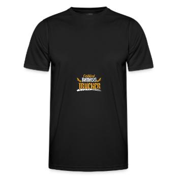 Dicton de camionneur dur à cuire - T-shirt sport Homme - noir - Devant - AI Model Male 178 dark (178cm)