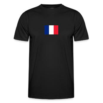 French flag on the heart - Men's Functional T-Shirt - black - Front - AI Model Male 178 dark (178cm)