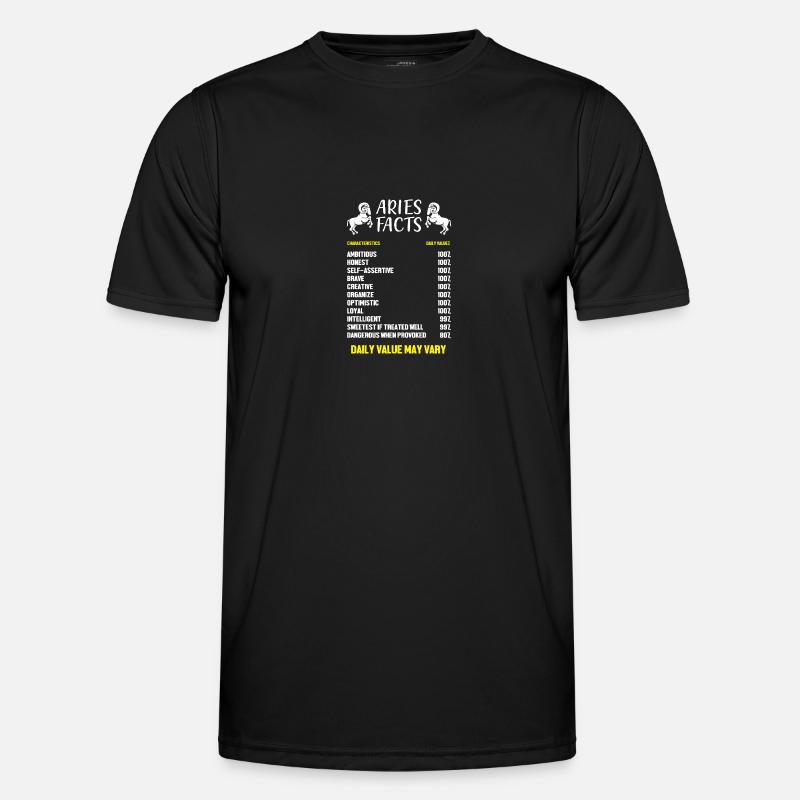 Sternzeichen Widder - Männer Funktions-T-Shirt - Schwarz