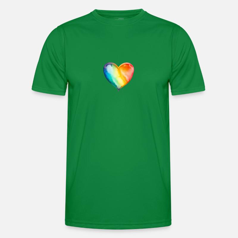Rainbow Heart Men's Functional T-Shirt
