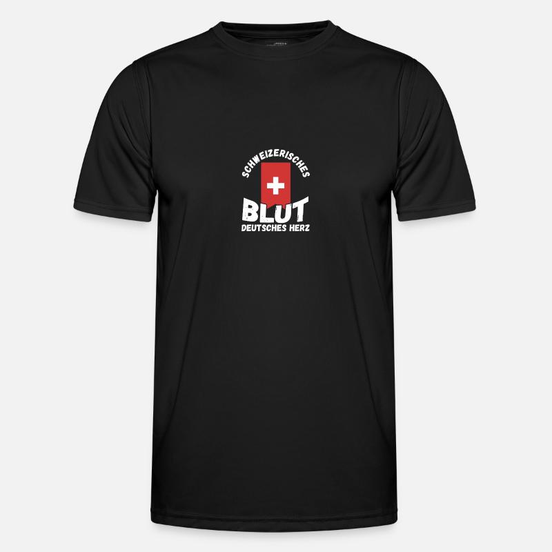Schweizer Schweiz - Männer Funktions-T-Shirt - Schwarz