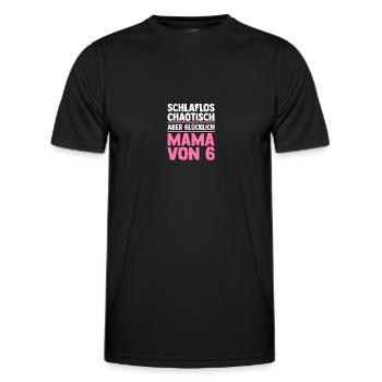 Mama Von 6 Kindern - Männer Funktions-T-Shirt - Schwarz - Vorne - AI Model Male 178 dark (178cm)