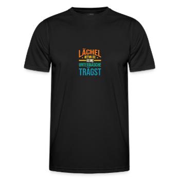 Smile when you're not wearing underwear - Men's Functional T-Shirt - black - Front - AI Model Male 178 dark (178cm)