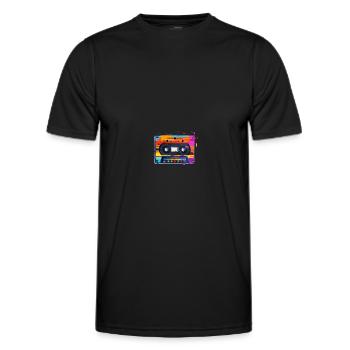 Farbige Kassette - Männer Funktions-T-Shirt - Schwarz - Vorne - AI Model Male 178 dark (178cm)