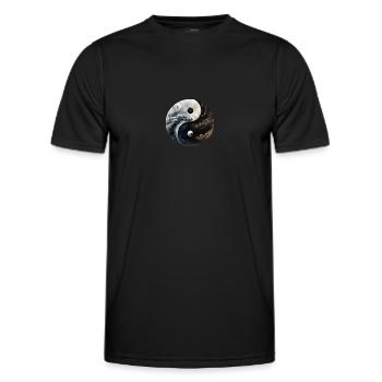 Ying Yang Motiv - Männer Funktions-T-Shirt - Schwarz - Vorne - AI Model Male 178 dark (178cm)