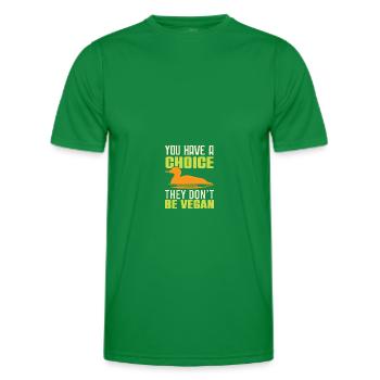 veggie vegan quote - Men's Functional T-Shirt - kelly green - Front - AI Model Male 178 dark (178cm)
