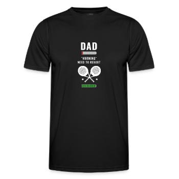 Papa batterie basse. Avertissement besoins Padel pour la charge - T-shirt sport Homme - noir - Devant - AI Model Male 178 dark (178cm)