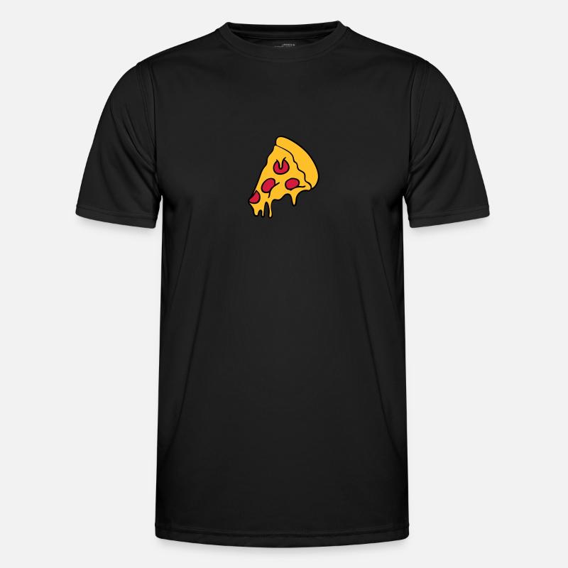 pizza dripping cheese salami piece Men's Functional T-Shirt