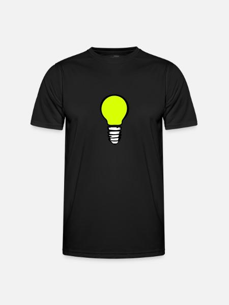 Glühbirne 3farbig - Männer Funktions-T-Shirt - Schwarz