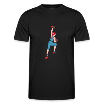 Klettern, Boulder, Sportklettern, Kletterwand Top - Männer Funktions-T-Shirt - Schwarz - Vorne - AI Model Male 178 dark (178cm)