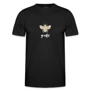 Beige Bee Greatful Biene Be Greatful - T-shirt sport Homme - noir - Devant - AI Model Male 178 dark (178cm)