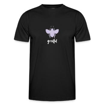 Purple Pastel Bee Greatful Bee Be Greatful - T-shirt sport Homme - noir - Devant - AI Model Male 178 dark (178cm)