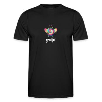 Tie Dye Bee Greatful Biene Be Greatful - T-shirt sport Homme - noir - Devant - AI Model Male 178 dark (178cm)
