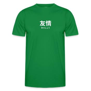 友情 - Japanese characters - "friendship" - Men's Functional T-Shirt - kelly green - Front - AI Model Male 178 dark (178cm)