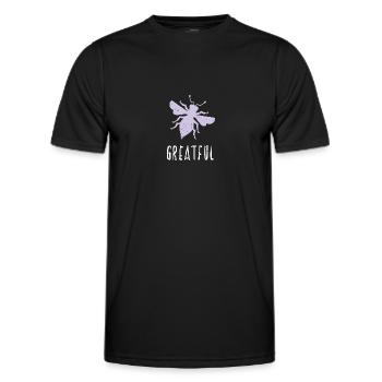 Purple Pastel Bee Greatful Bee Be Greatful - T-shirt sport Homme - noir - Devant - AI Model Male 178 dark (178cm)