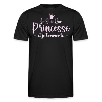 Ich bin eine Prinzessin und ficke dich - Männer Funktions-T-Shirt - Schwarz - Vorne - AI Model Male 178 dark (178cm)