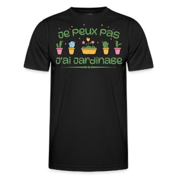 Ich kann keine Gartenarbeit haben - Männer Funktions-T-Shirt - Schwarz - Vorne - AI Model Male 178 dark (178cm)