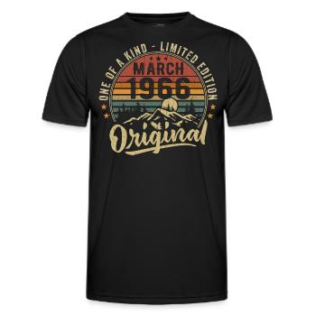 Idées D’anniversaire Mars 1966 Original March 1966 - T-shirt sport Homme - noir - Devant - AI Model Male 178 dark (178cm)