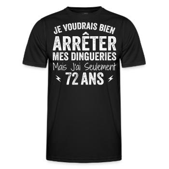 72. Geburtstagsgeschenk Lustig 72 Jahre - Männer Funktions-T-Shirt - Schwarz - Vorne - AI Model Male 178 dark (178cm)