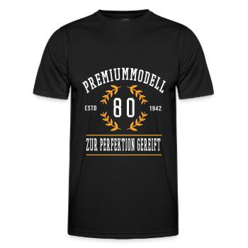 Geburtstag 80 Jahre achtzig Happy Birthday - Männer Funktions-T-Shirt - Schwarz - Vorne - AI Model Male 178 dark (178cm)
