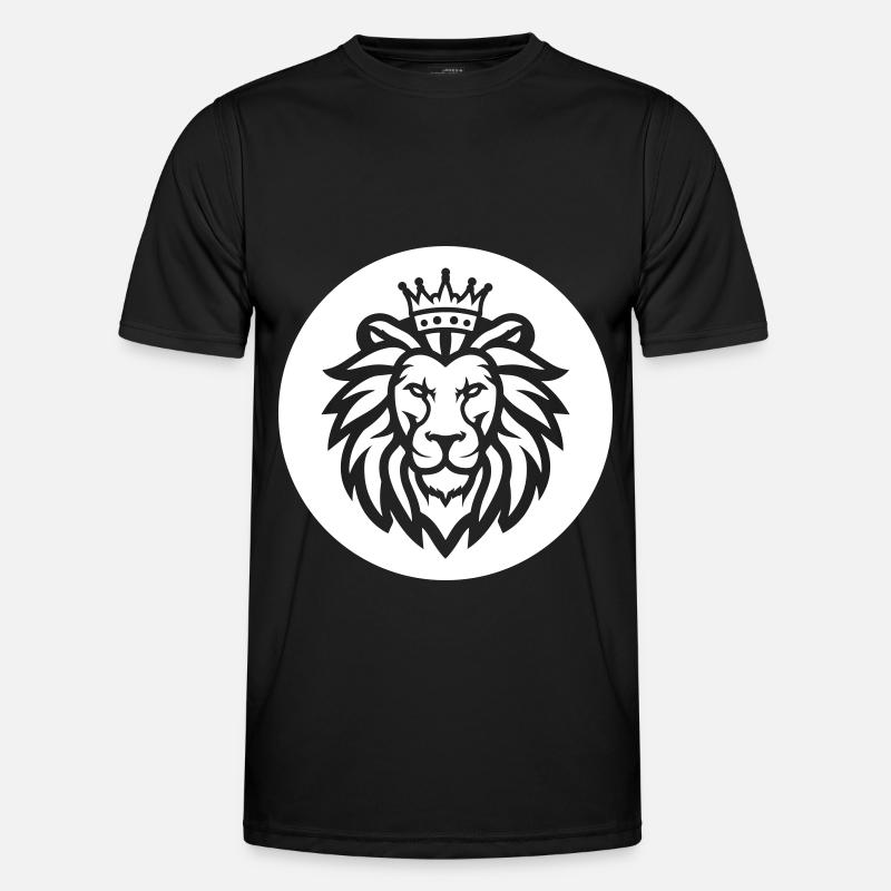 Löwe Krone Symbol - Männer Funktions-T-Shirt - Schwarz