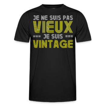 Je Ne Suis Pas Vieux Je Suis Vintage Retro Homme - T-shirt sport Homme - noir - Devant - AI Model Male 178 dark (178cm)