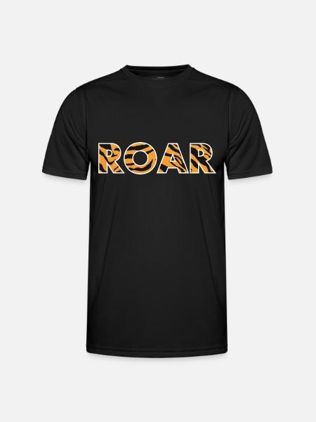 ROAR roar lettering tiger mønster striber - Funktionsshirt til herrer - sort