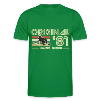 1981 - Men's Functional T-Shirt - kelly green - Front - AI Model Male 178 dark (178cm)