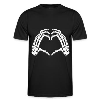 Skeleton Heart Hand Design Halloween Party - Men's Functional T-Shirt - black - Front - AI Model Male 178 dark (178cm)