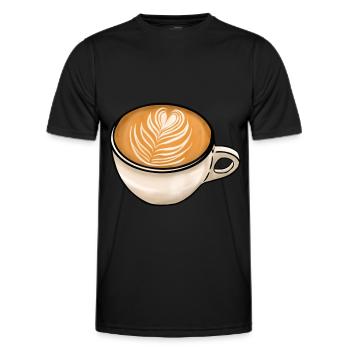 Café Cappuccino Fern - T-shirt sport Homme - noir - Devant - AI Model Male 178 dark (178cm)