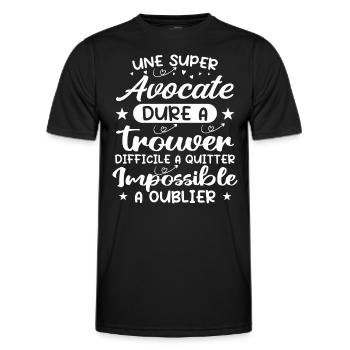 Une Super Avocate - Cadeau avocate - T-shirt sport Homme - noir - Devant - AI Model Male 178 dark (178cm)