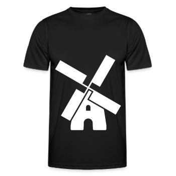 Moulin à vent Ivon Silhouette - T-shirt sport Homme - noir - Devant - AI Model Male 178 dark (178cm)