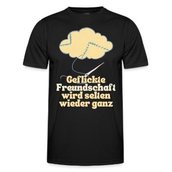 Geflickte Freundschaft wird selten wieder ganz - Männer Funktions-T-Shirt - Schwarz - Vorne - AI Model Male 178 dark (178cm)
